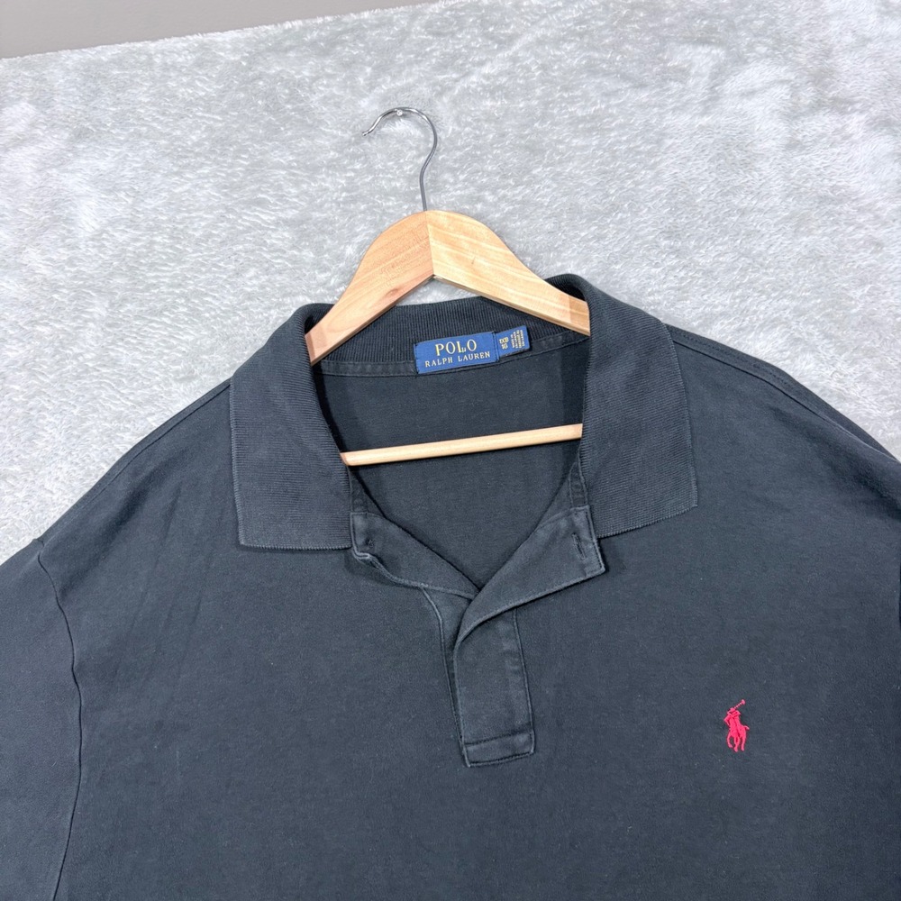 Polo Ralph Lauren Polo Shirt Men 1XB Black Short Sleeve‎ Embroidered Pony Logo
